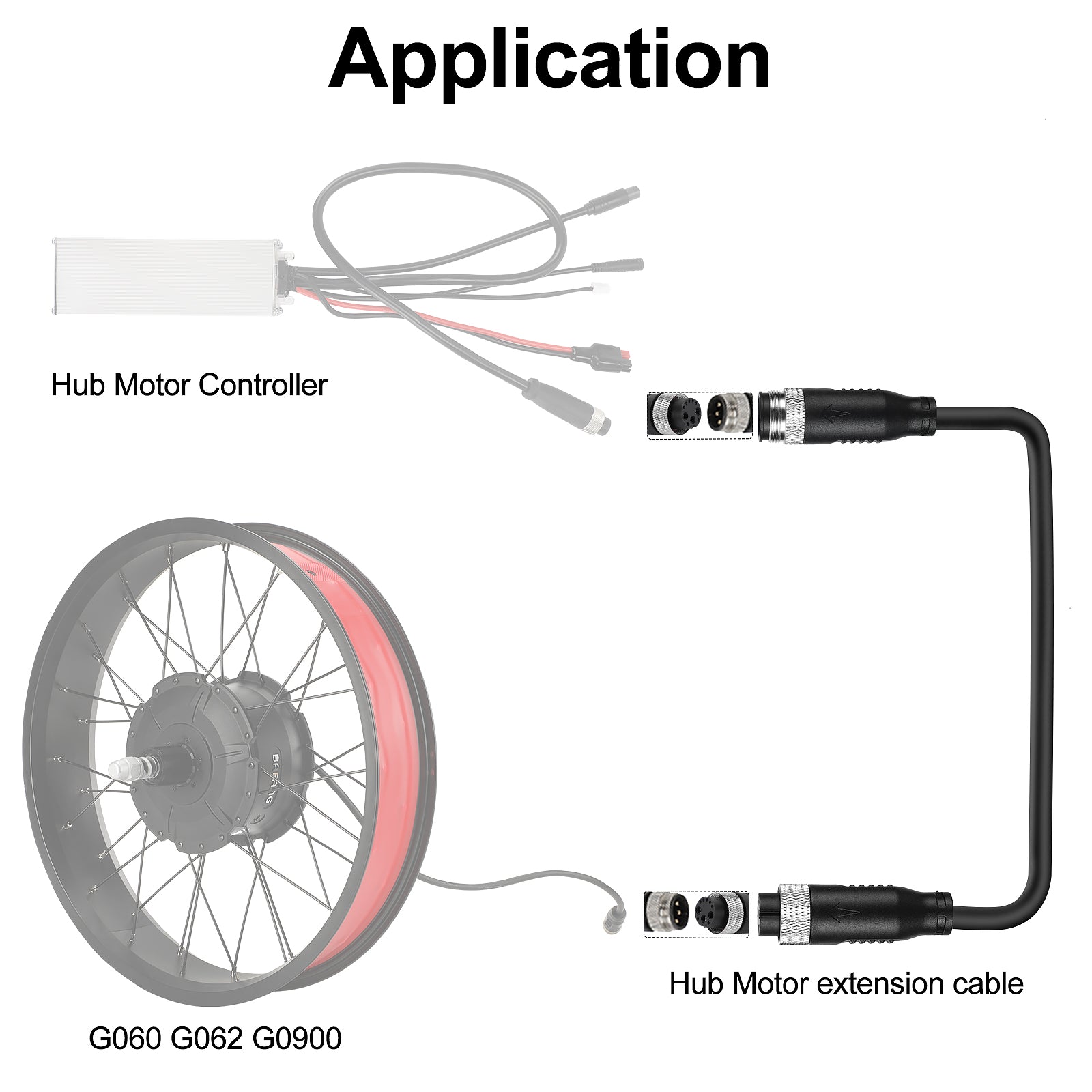 10PIN Hub Motor Extension Cable - Application guide