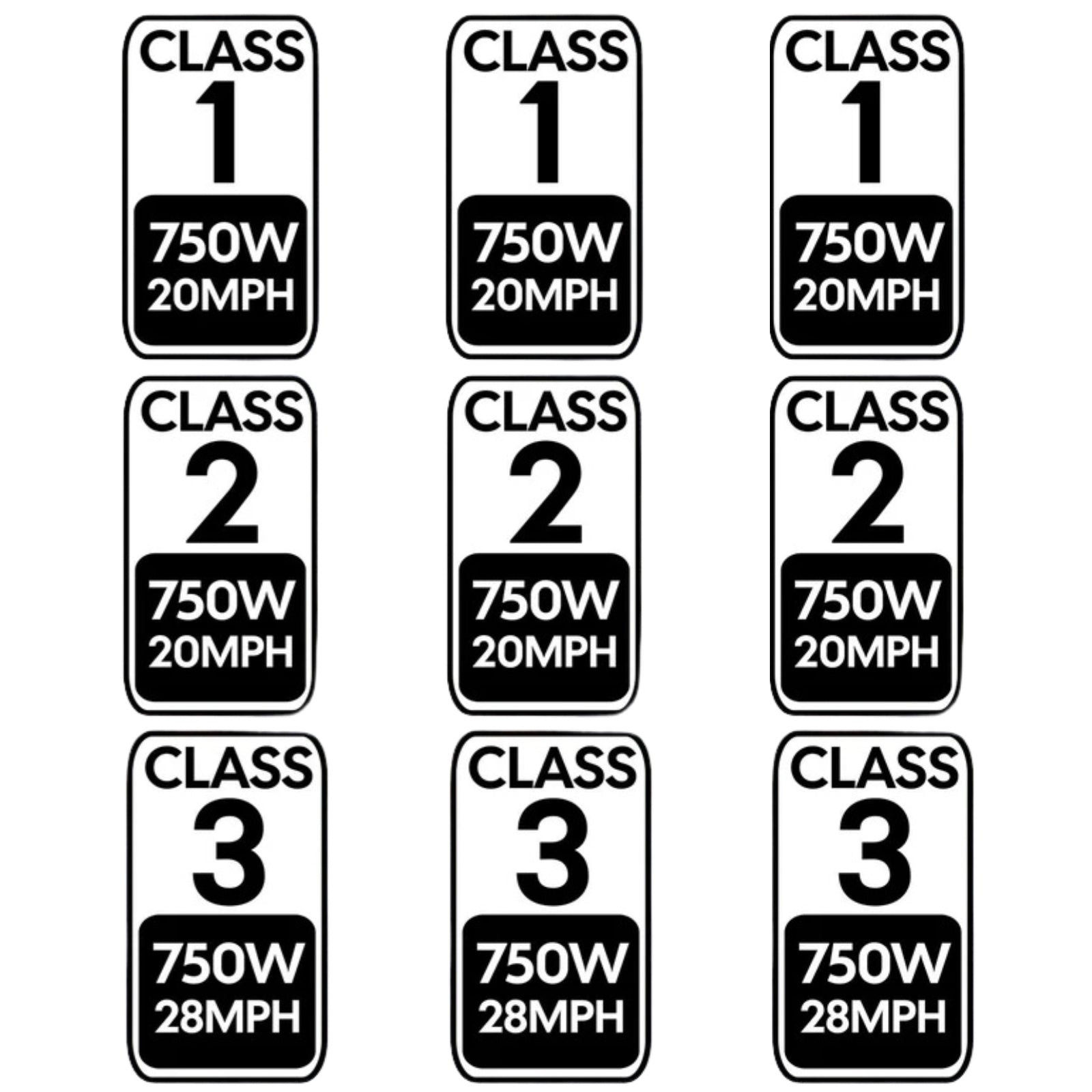 ebike Sticker Class Electric Bike Decal Bicycle E-Bike Cyclist Gift Bicycle sticker Ebike sticker 750w Class 1 2 3 Lover Biking - Powallon