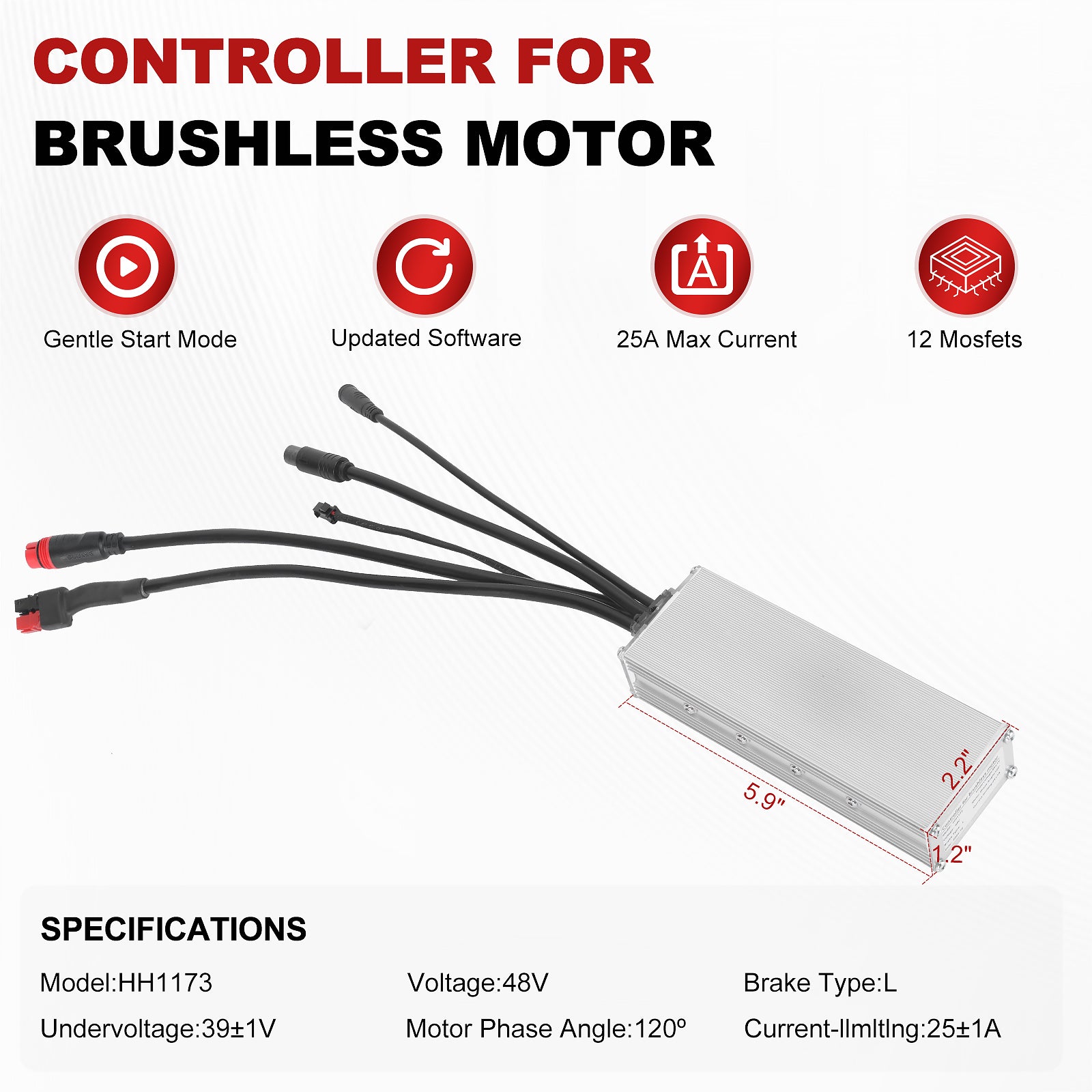 BAFANG G062 G0900 48V 750W Rear/Front Hub Motor Controller - Powallon