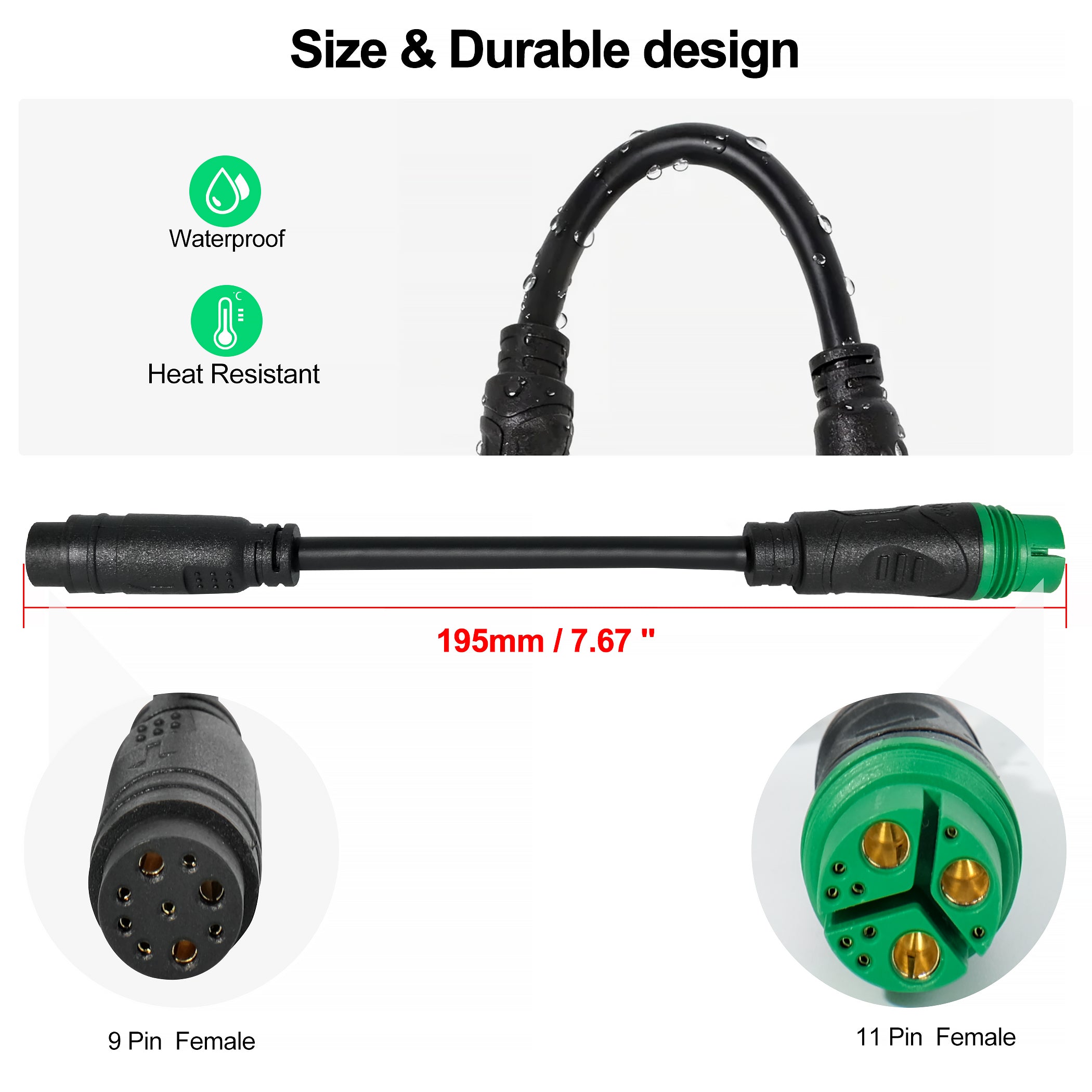 Adapter Cable for Pairing BAFANG Motor(L1121 Plug) with Powallon Controller
