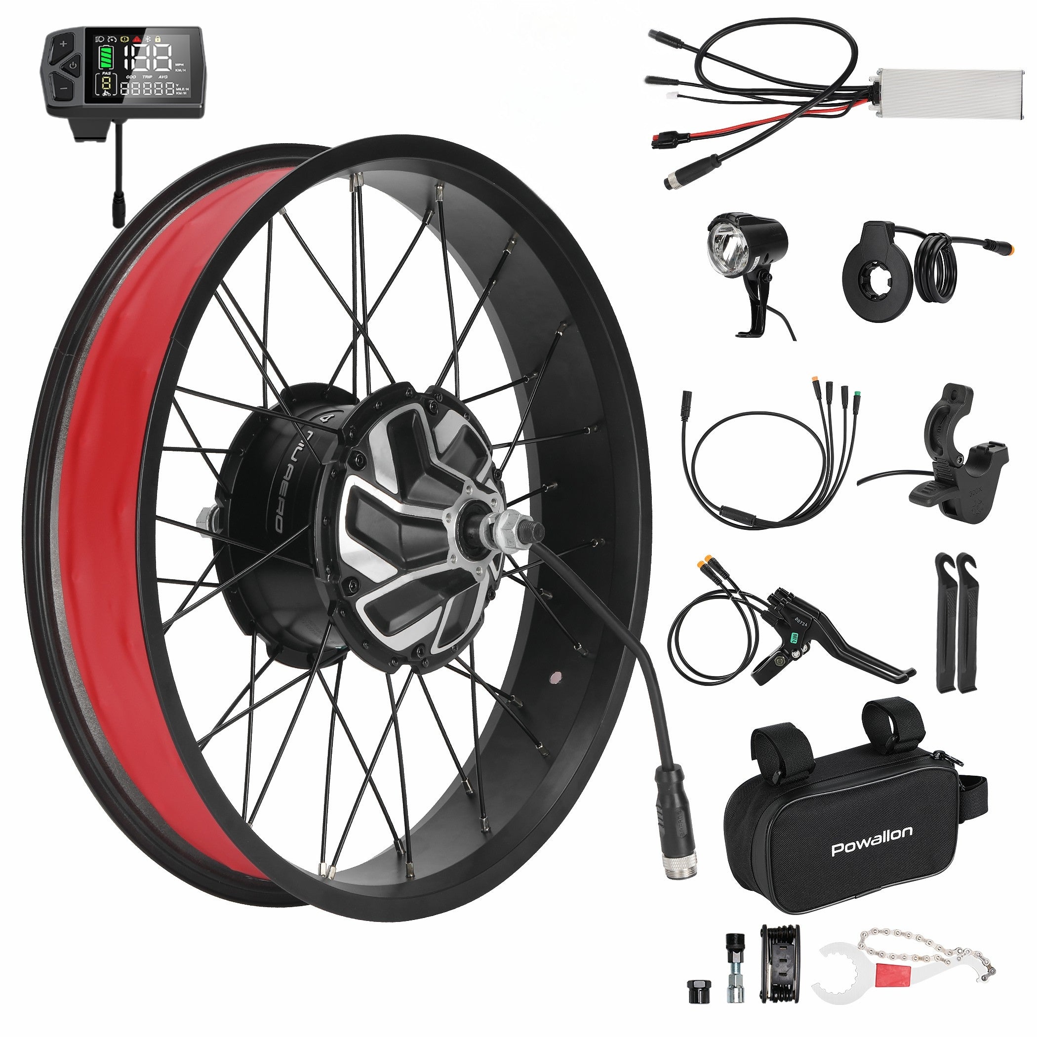 BAFANG G062 500W Fat Tire Ebike Conversion Kit – 190mm Rear Hub Motor, 26"x4.0", Complete Electric Bike Motor Kit