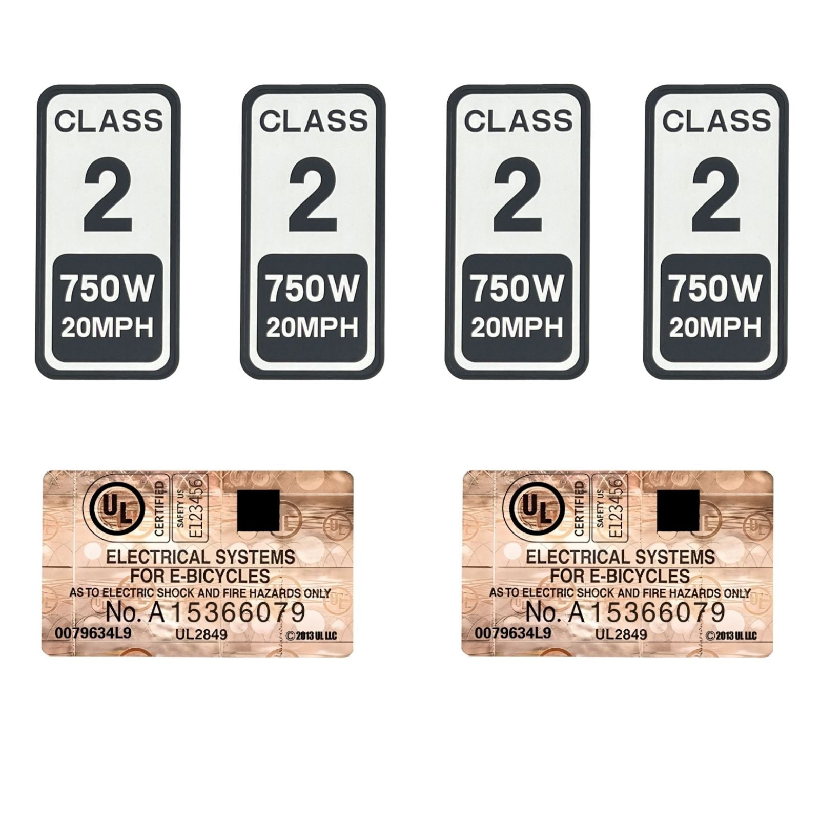 EBIKE Class 1, 2, 3 Stickers - Identify Your Electric Bike - Powallon