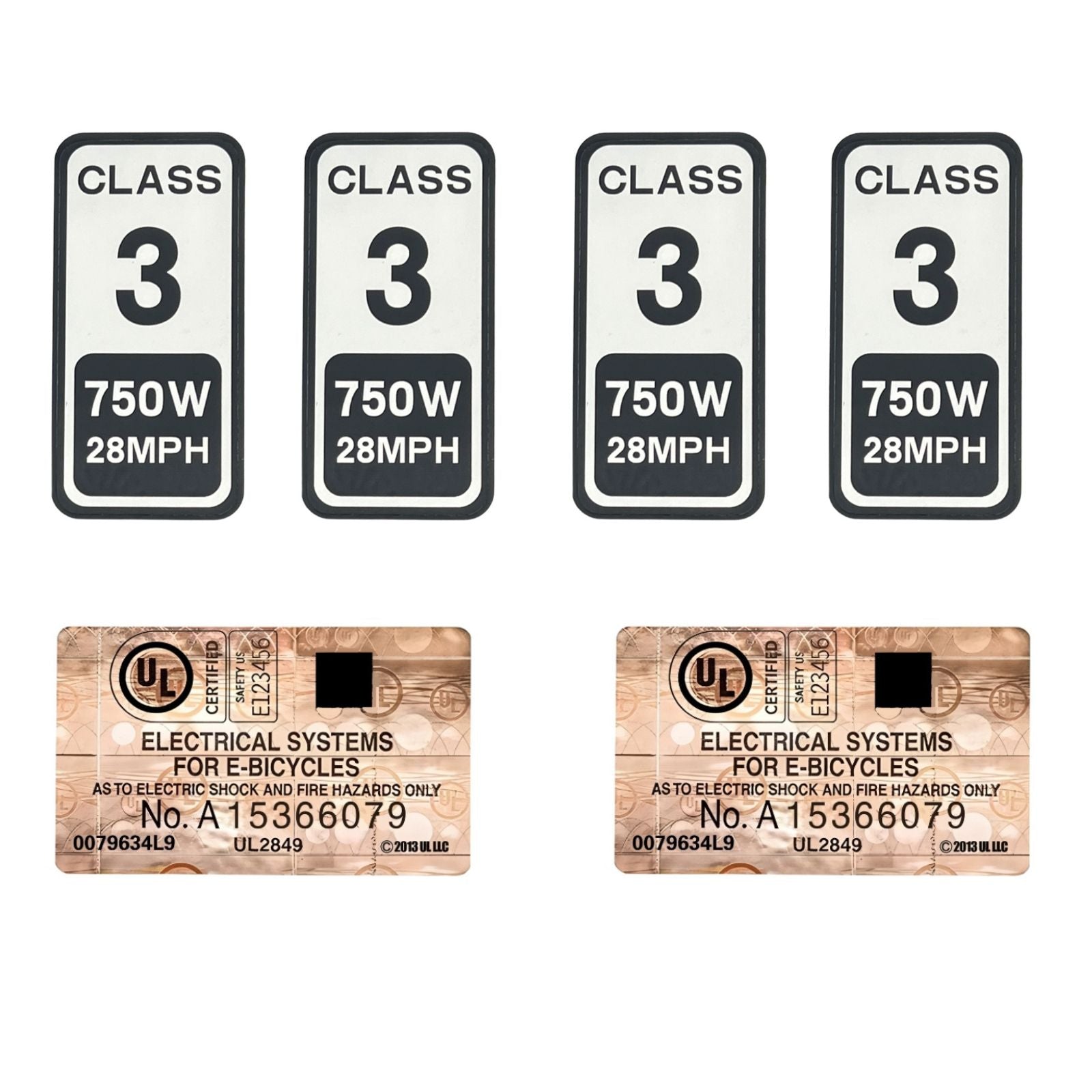 EBIKE Class 1, 2, 3 Stickers - Identify Your Electric Bike - Powallon