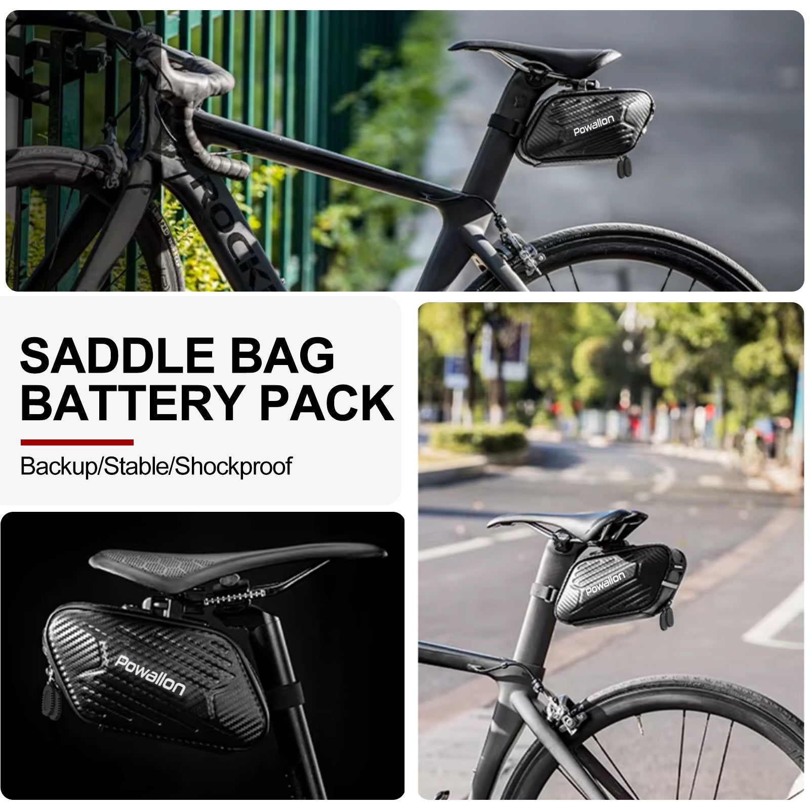 Seat Tube Saddle Bag EBike Battery, 36V 7.8Ah, Portable & Quick-Release - Powallon