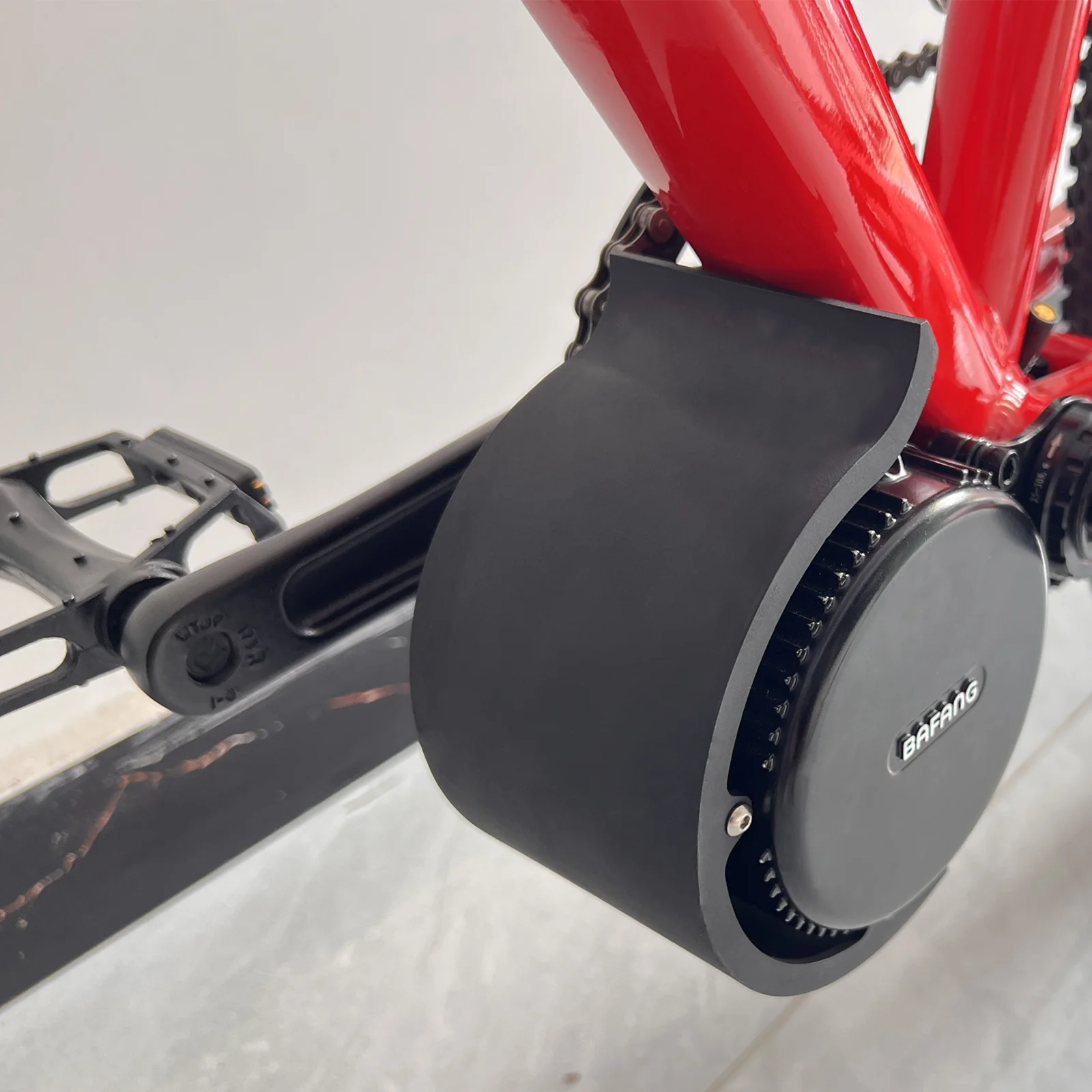 bafang bbs02 mid drive motor guard plate mounting on bike