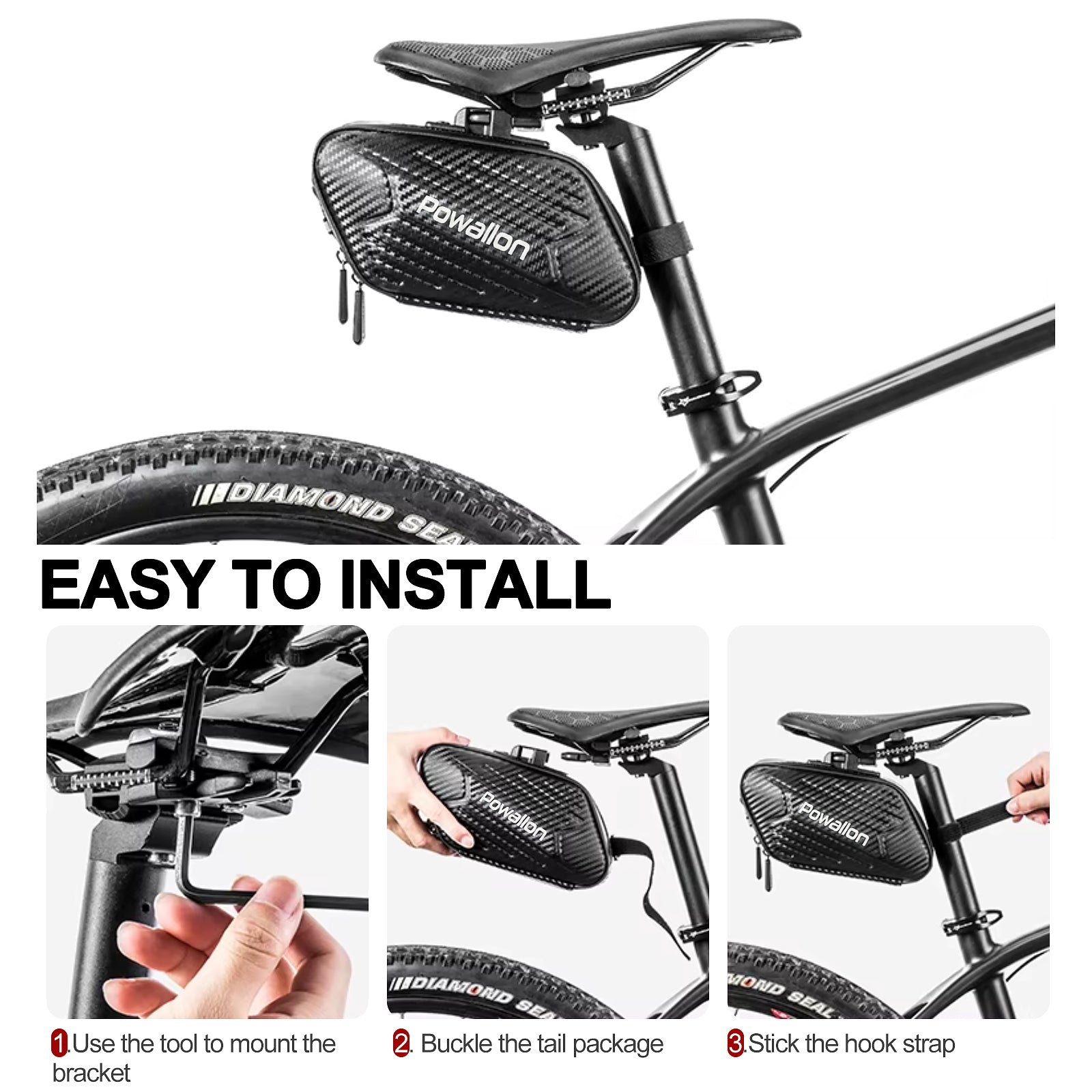 48V Saddle Bag EBike Battery, 7.8Ah 374Wh, Portable & Quick-Release - Powallon