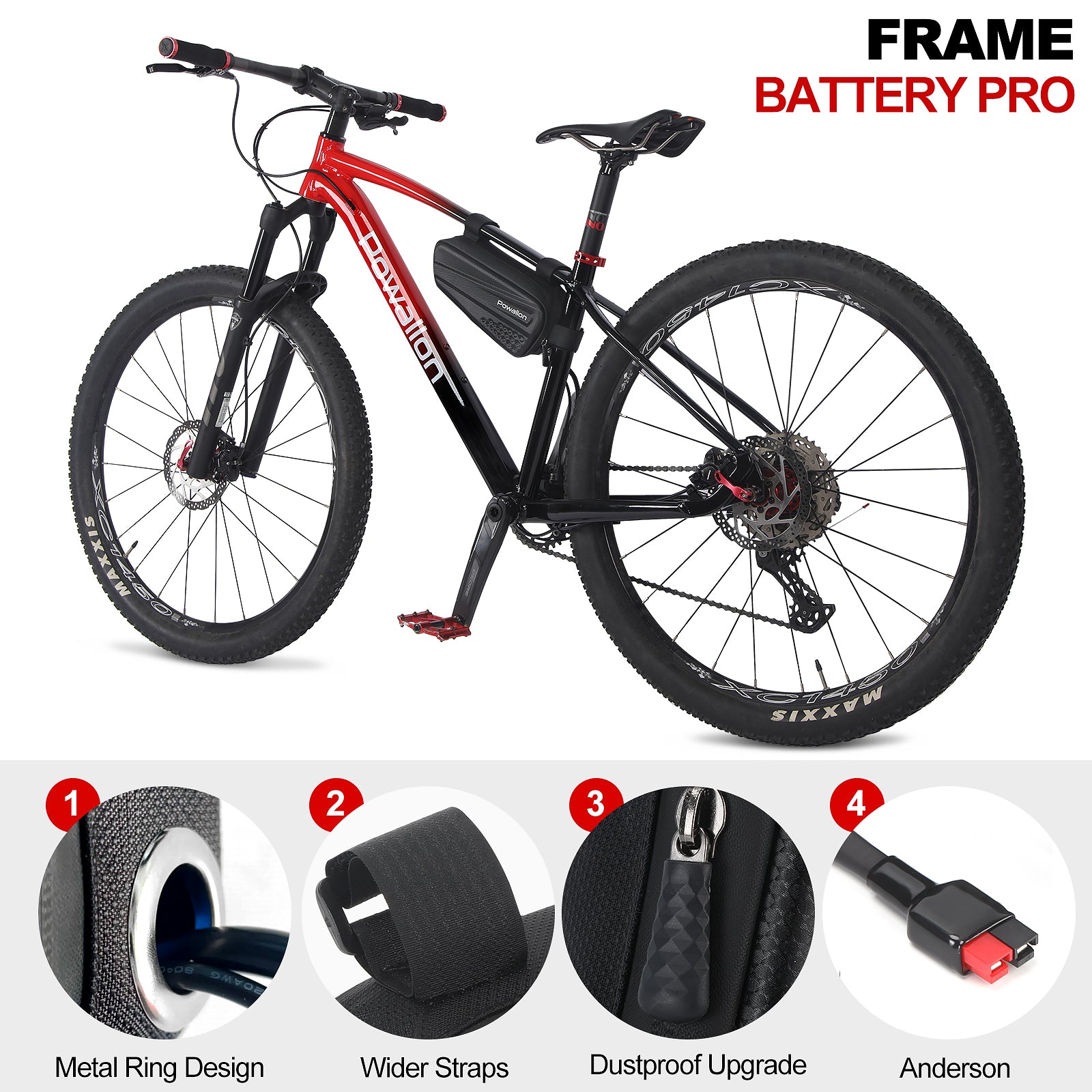 36V 48V EBIKE Battery - 10AH 13AH Triangle Battery with Waterproof Hard Case - Powallon