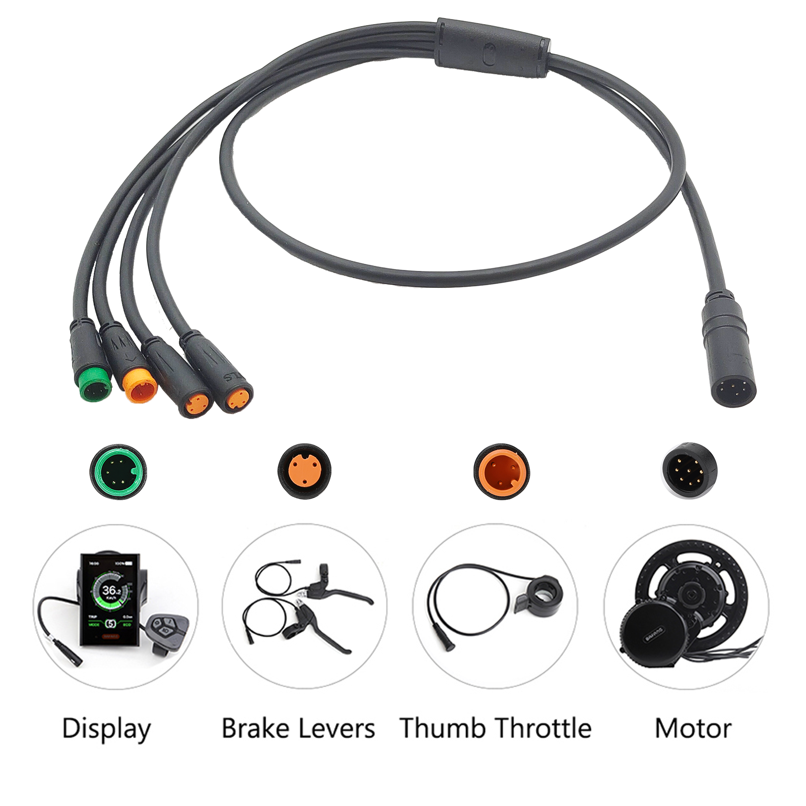 8-Pin Wiring Harness 1T4 Cable for TONGSHENG Mid Motor, Work with TSDZ8 TSDZ2B TSDZ16