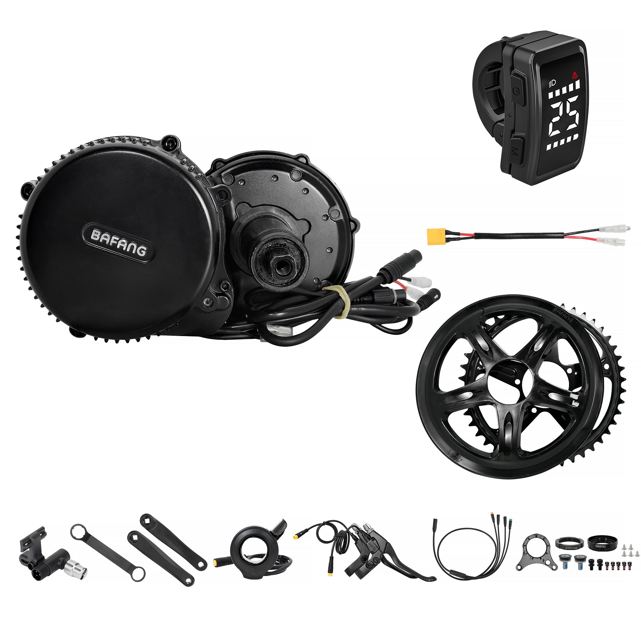 BAFANG 48V 750W Mid Motor Kit | UART Version, BBS02B Mid-drive Bottom Bracket Electric Motor Conversion Kit, 44T Chainring, DZ40 Mini Display