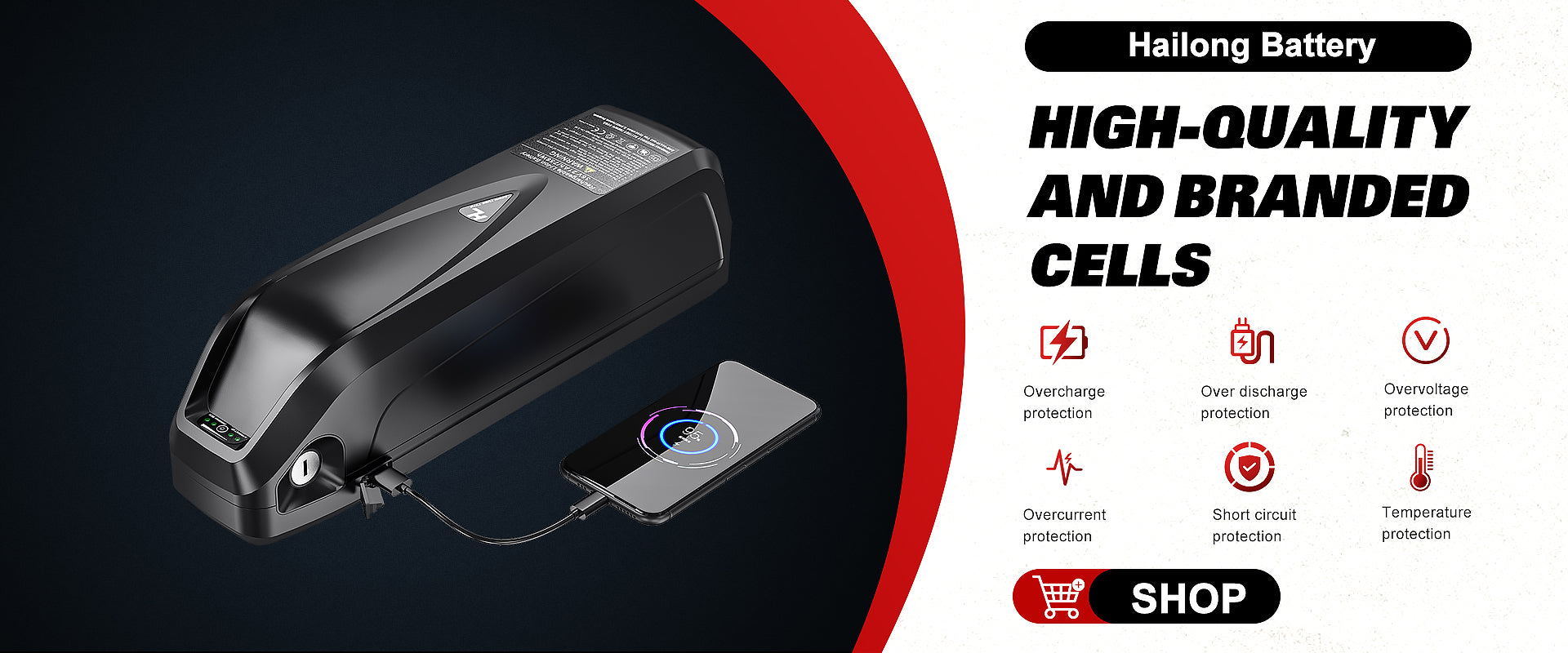 48V 20AH EBIKE BATTERY - HAILONG DOWNTUBE BATTERY - Powallon