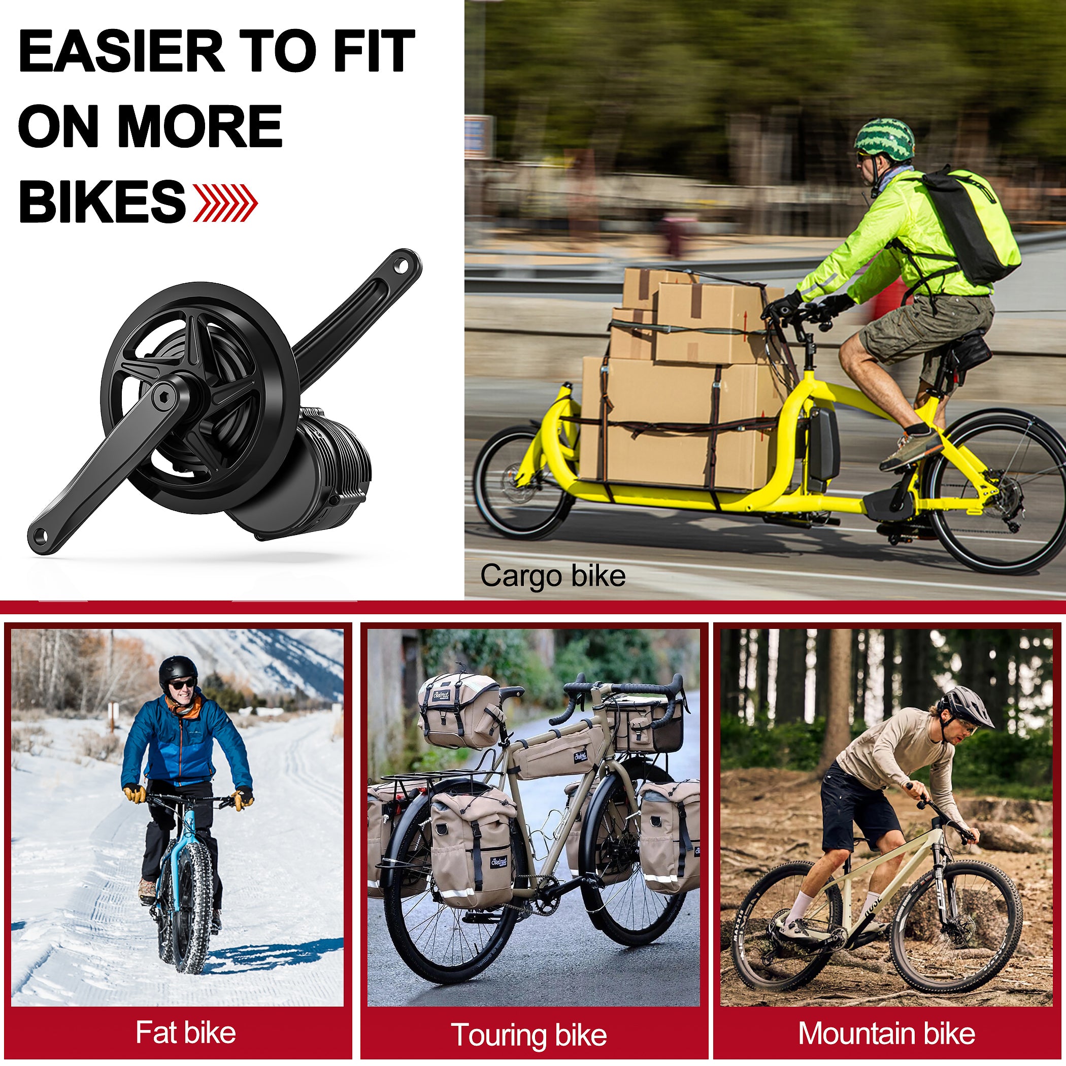 TONGSHENG TSDZ8 750W Mittelantrieb E-Bike Umbausatz