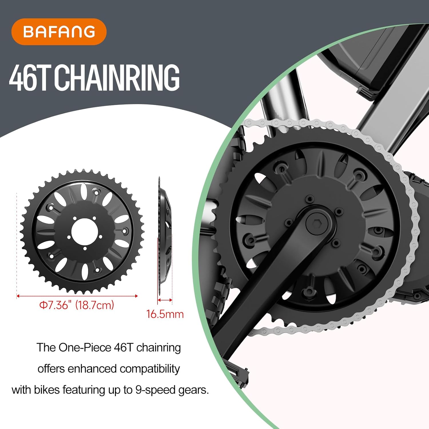 BAFANG BBSHD Original 46T Chain ring - Powallon