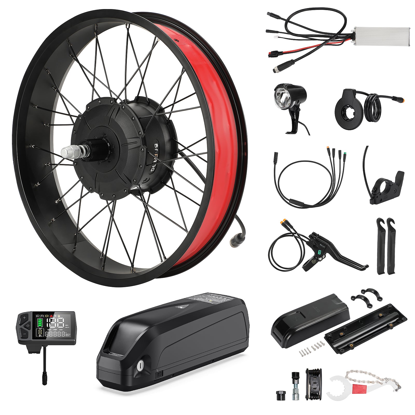 Bafang 750W Fat EBIKE Conversion Kit - Rear Hub Drive Motor for 20" 26“ Fat Snow Bike Sand Bike and E-Moped - Powallon