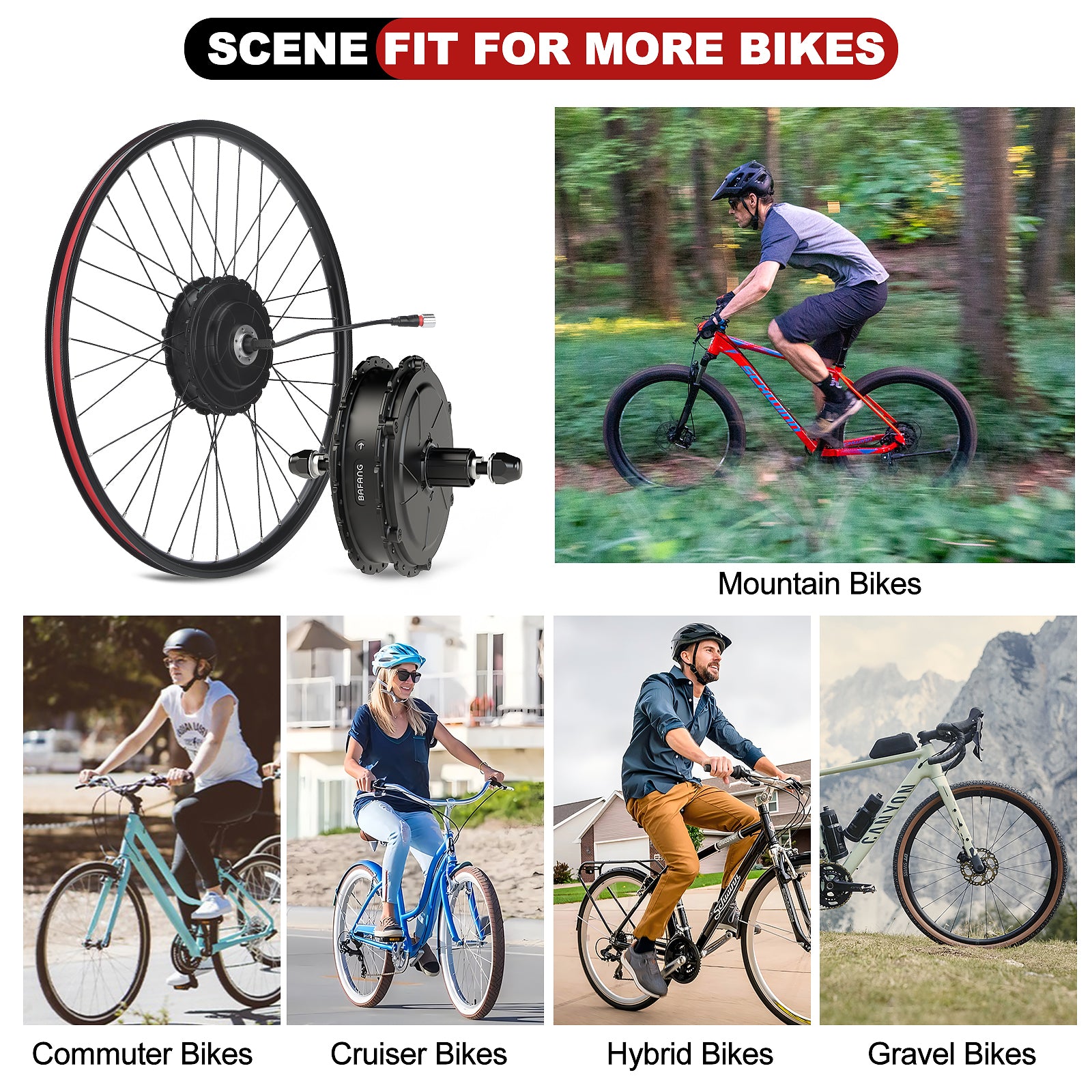 bafang gravel bike BAFANG G0900 750W Regular Bike Electric Conversion Kit with Battery