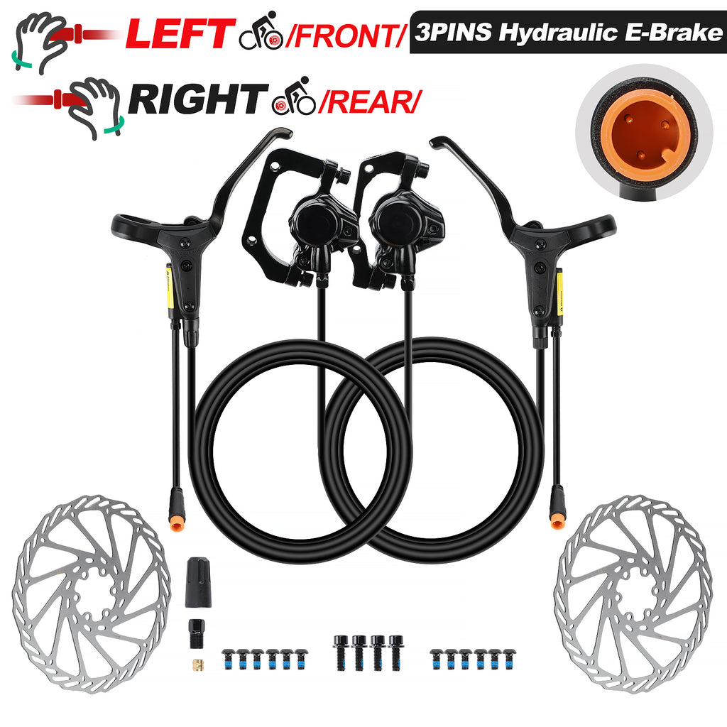 Ebike Hydraulic Disc Brake Set - 2-Pistons Power-Off Electric Bike ...