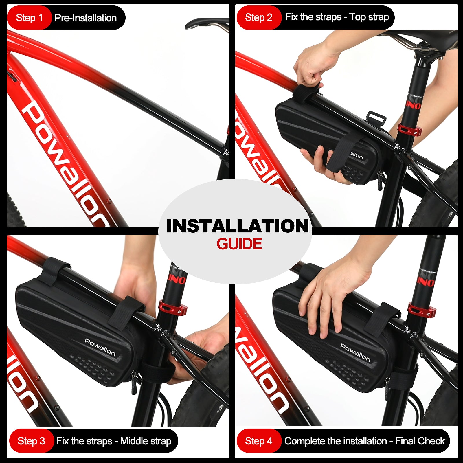 Powallon 36V 13Ah Triangle Frame Bag Battery installation guide