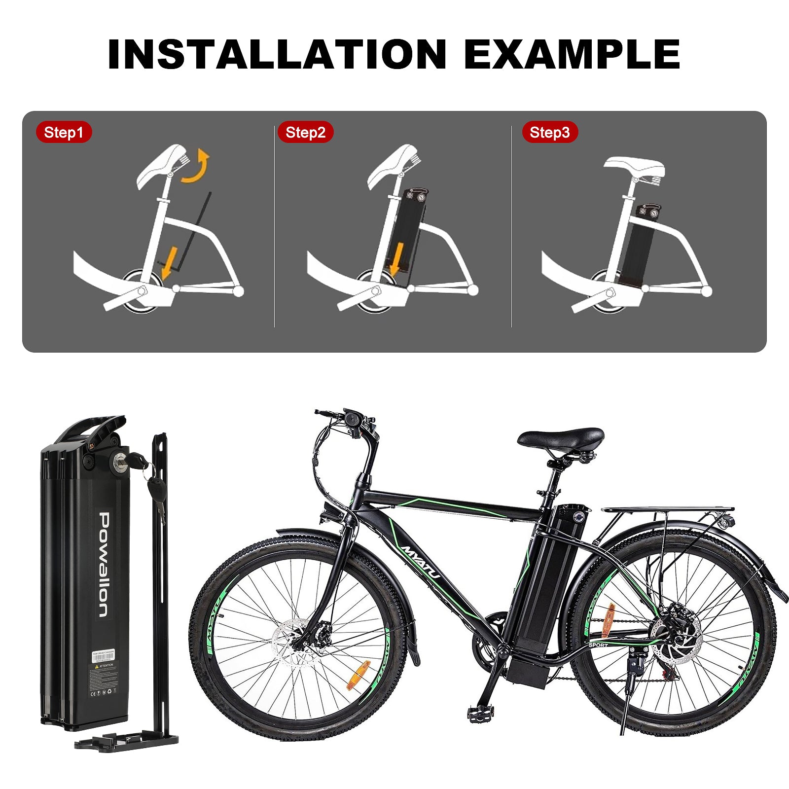 48V Seat Tube Ebike Battery - Silverfish | Multiple Sizes