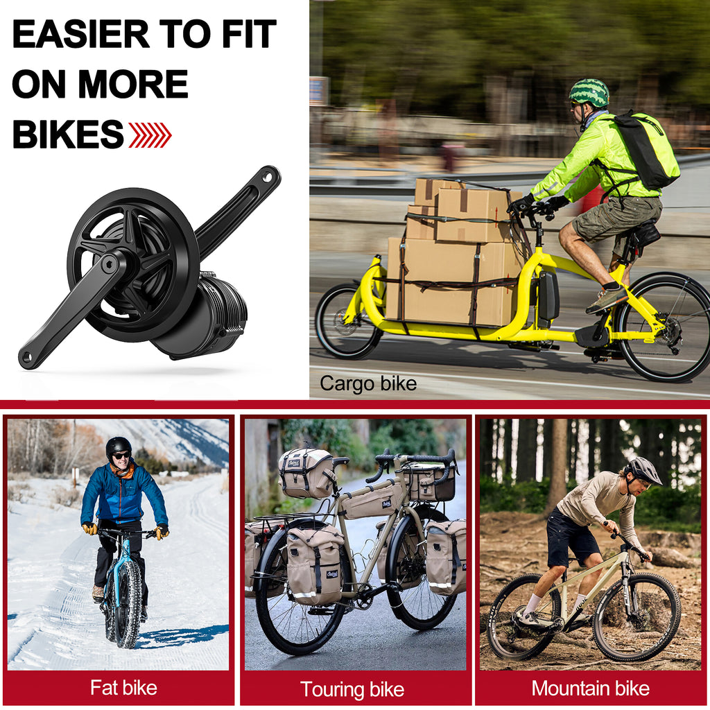 TSDZ8 Mid Drive EBIKE Kit shown to be compatible with cargo, fat ...