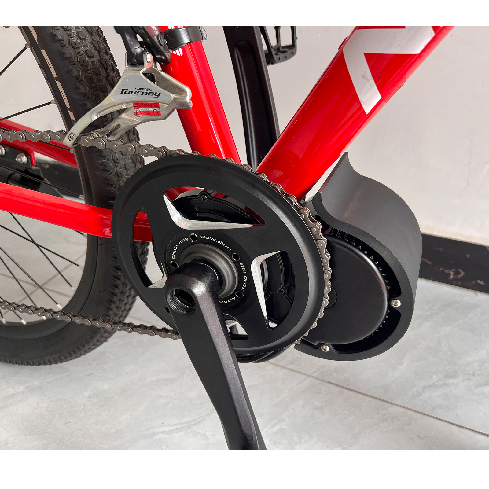 TongSheng TSDZ8 Mid-drive Motor Protective Cover mount on bike