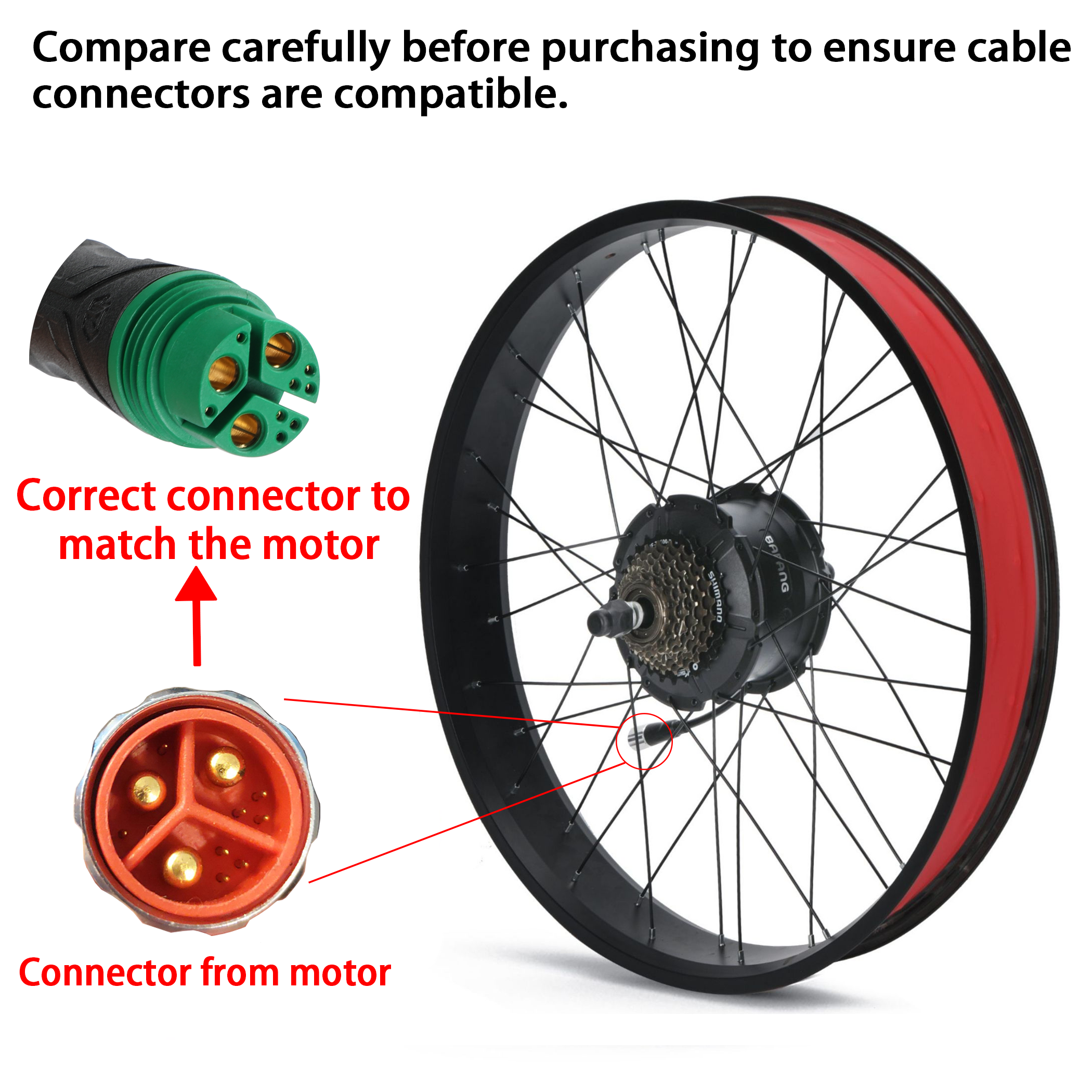 20 x 4.0"/26 x 4.0" Fat Bike Rear Drive Wheel Assembly, 175mm Dropout Size –  Replacement Drive Wheel for Bikes with BAFANG Hub Motor, 28MPH Max Speed, 1300W Peak Power for E-Bike Upgrade