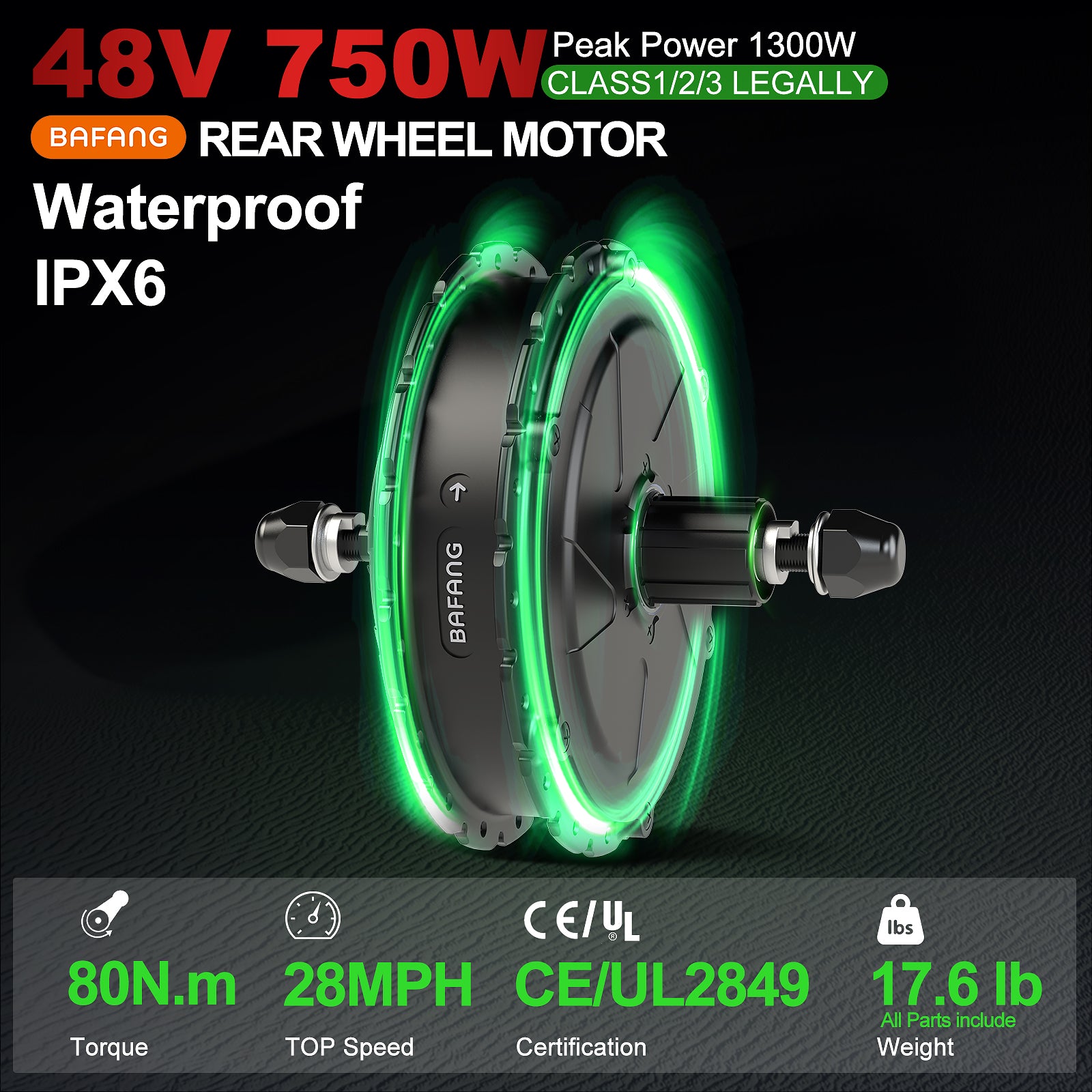 BAFANG 750W Regular Bike EBIKE Conversion Kit with Battery 26