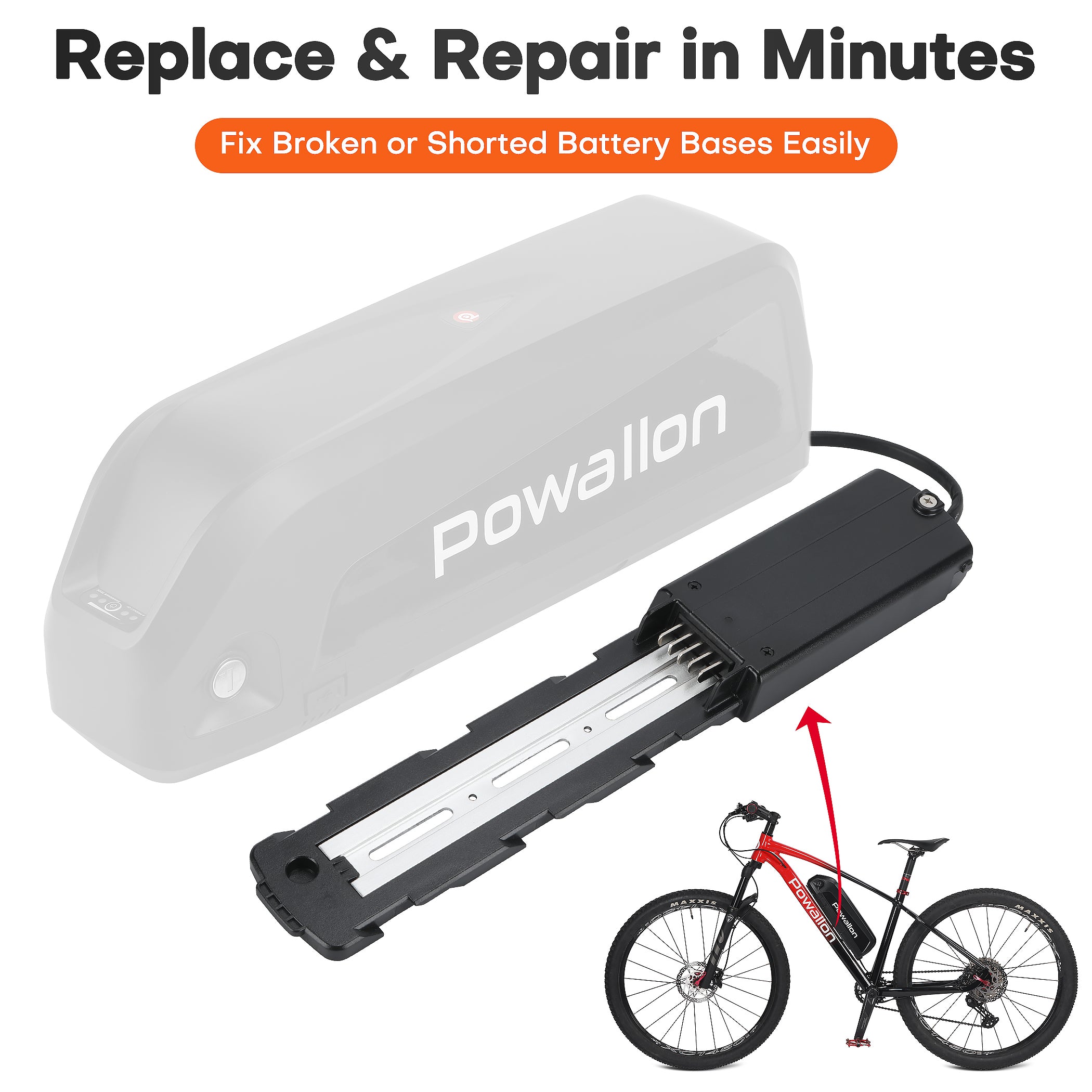 Hailong Battery Holder Installed on eBike Frame for Repair or Replacement