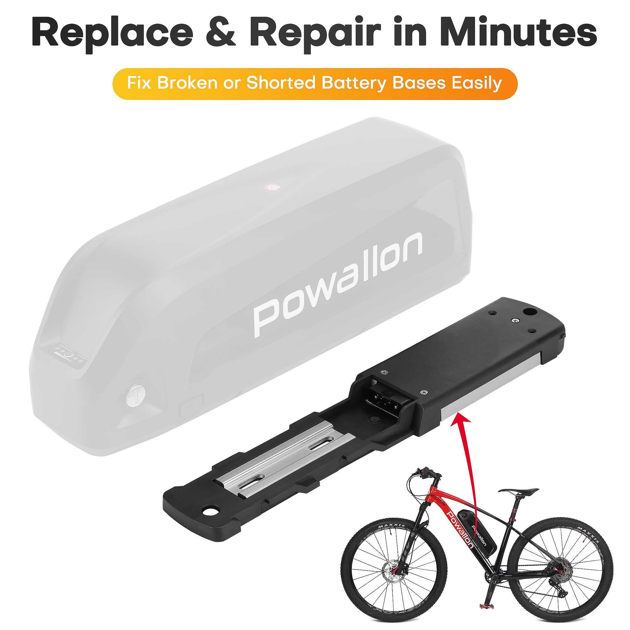 Hailong Battery Base Installed on eBike Frame - Replace and Repair Easily