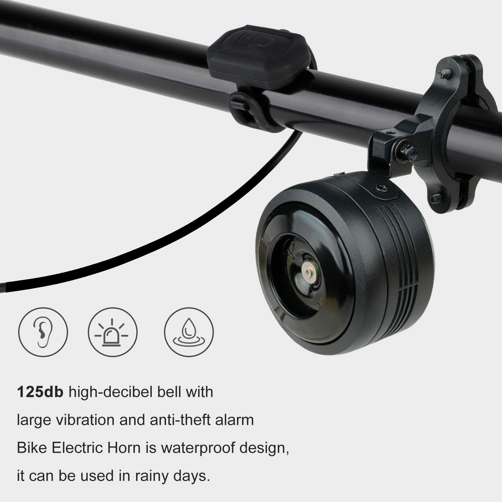 Bicycle Bell Electric Horn with Alarm for e-bike, MTB, Road Bikes, Scooters - Powallon