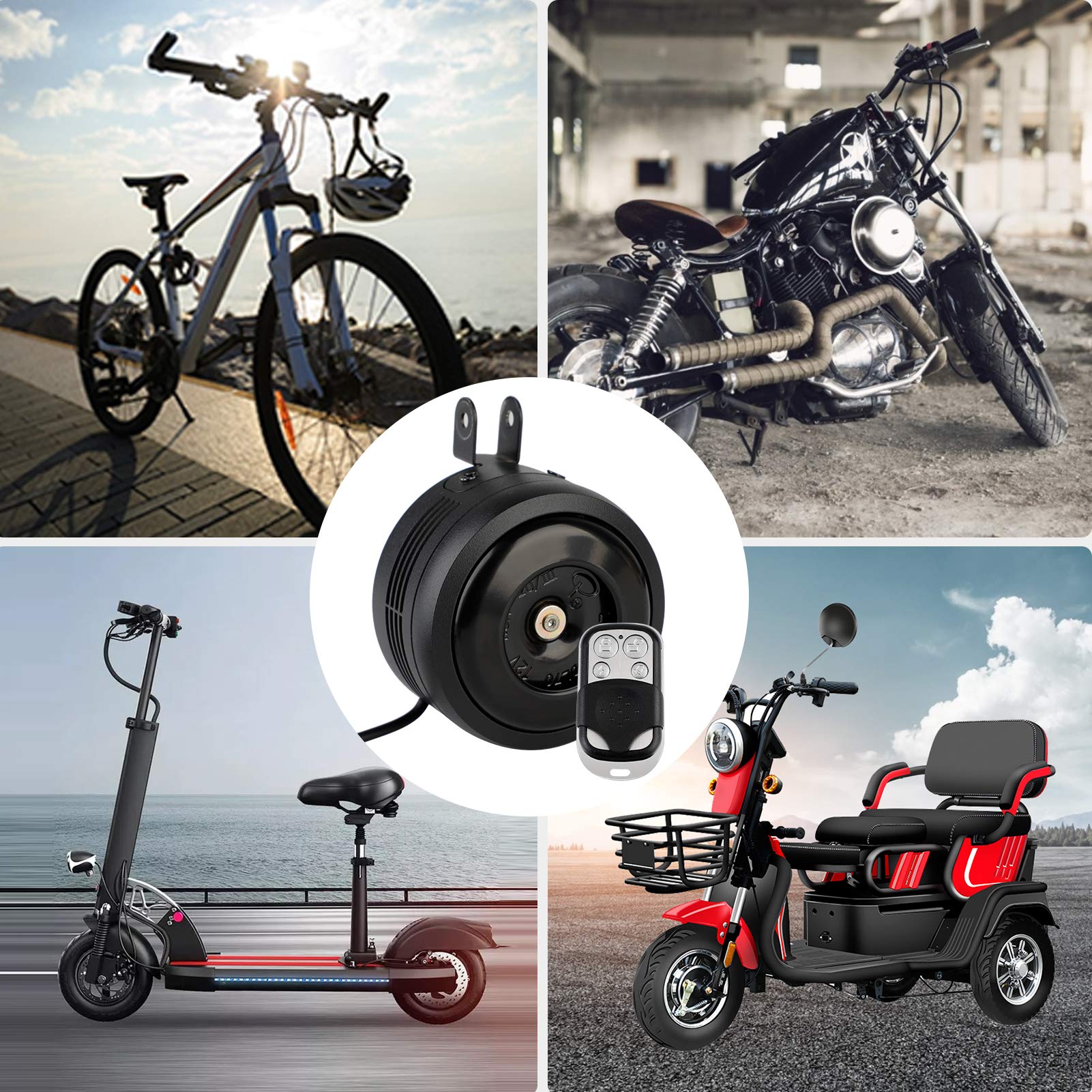 Bicycle Bell Electric Horn with Alarm for e-bike, MTB, Road Bikes, Scooters - Powallon