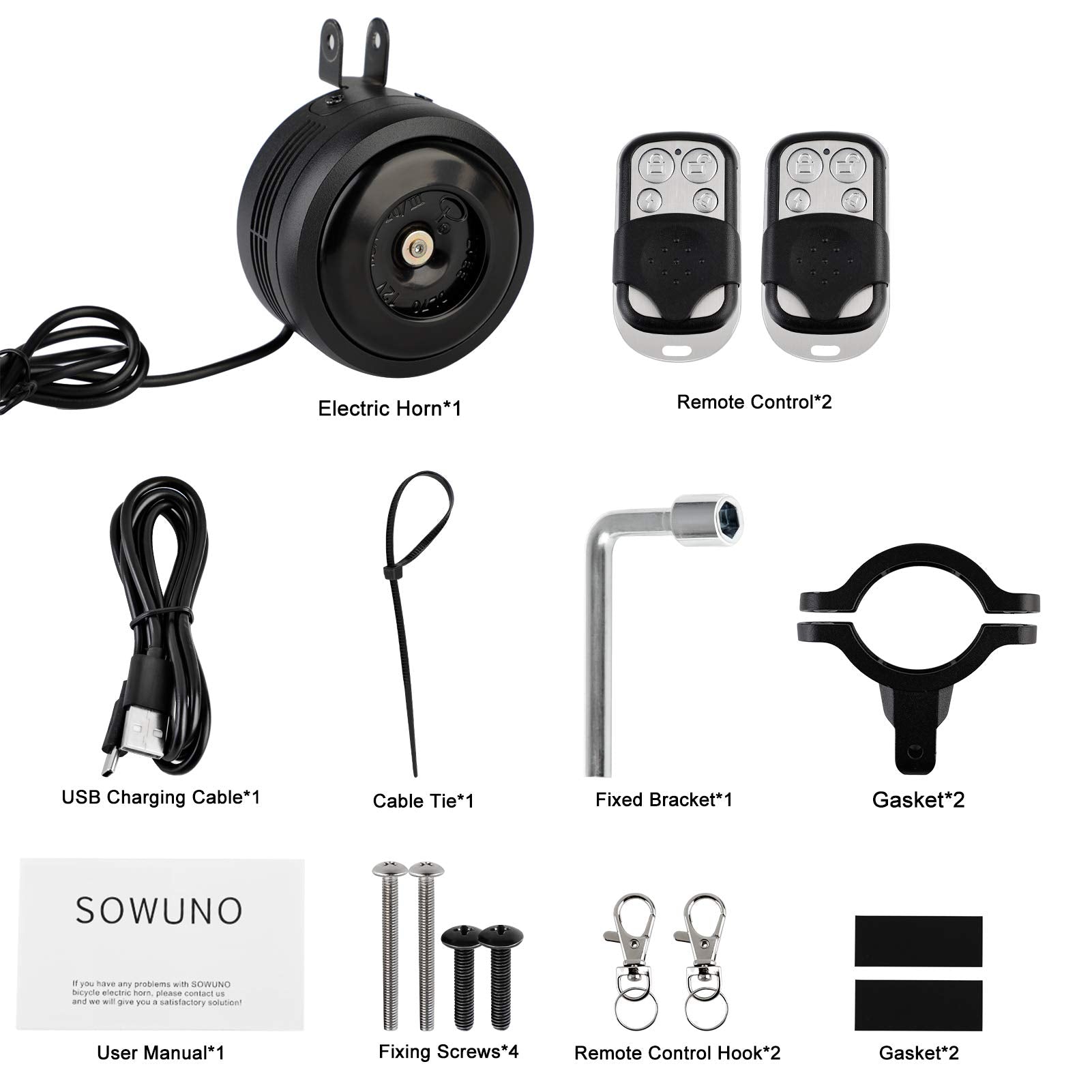 Bicycle Bell Electric Horn with Alarm for e-bike, MTB, Road Bikes, Scooters - Powallon
