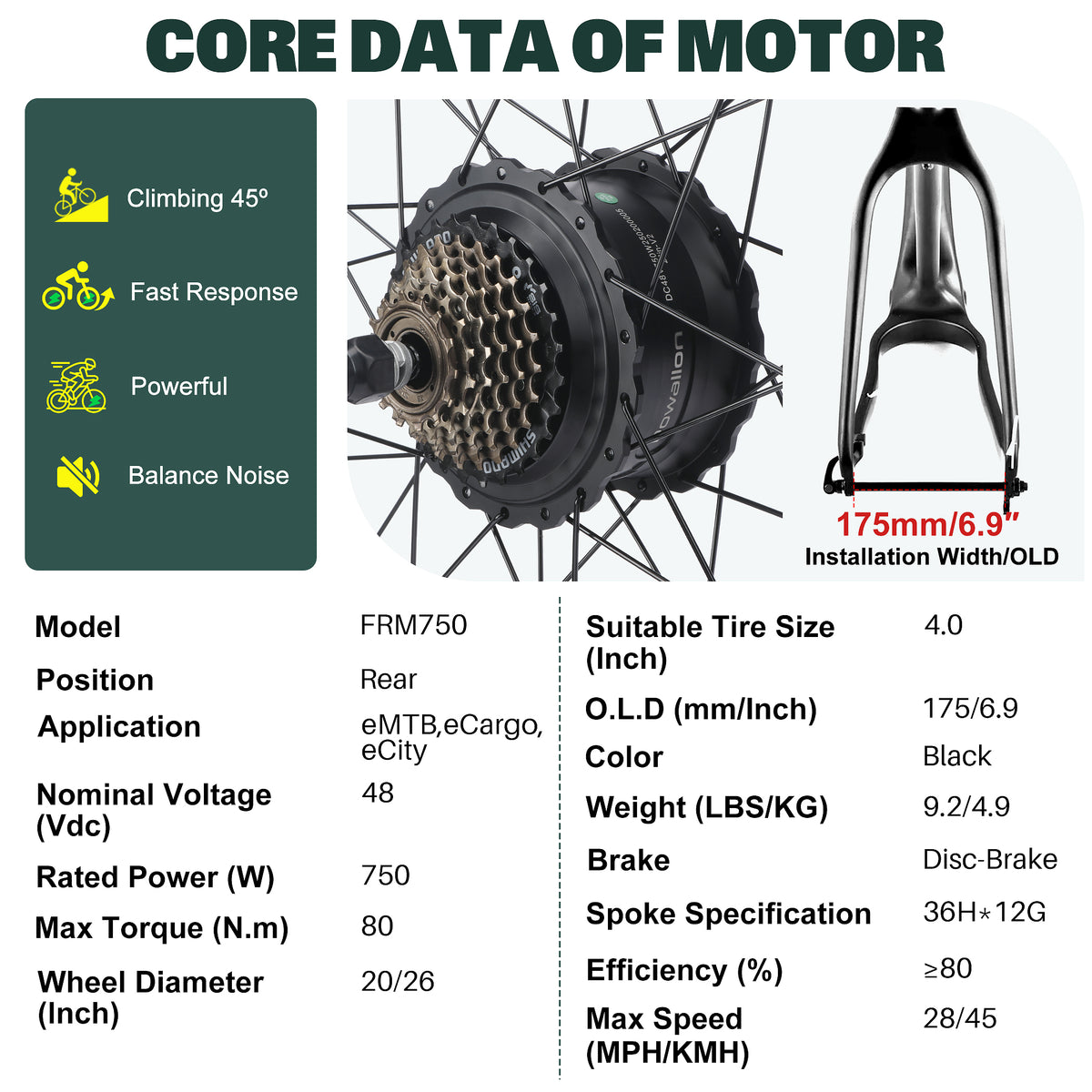 Home All products 750W Fat Tire Electric Bike Rear Hub ...
