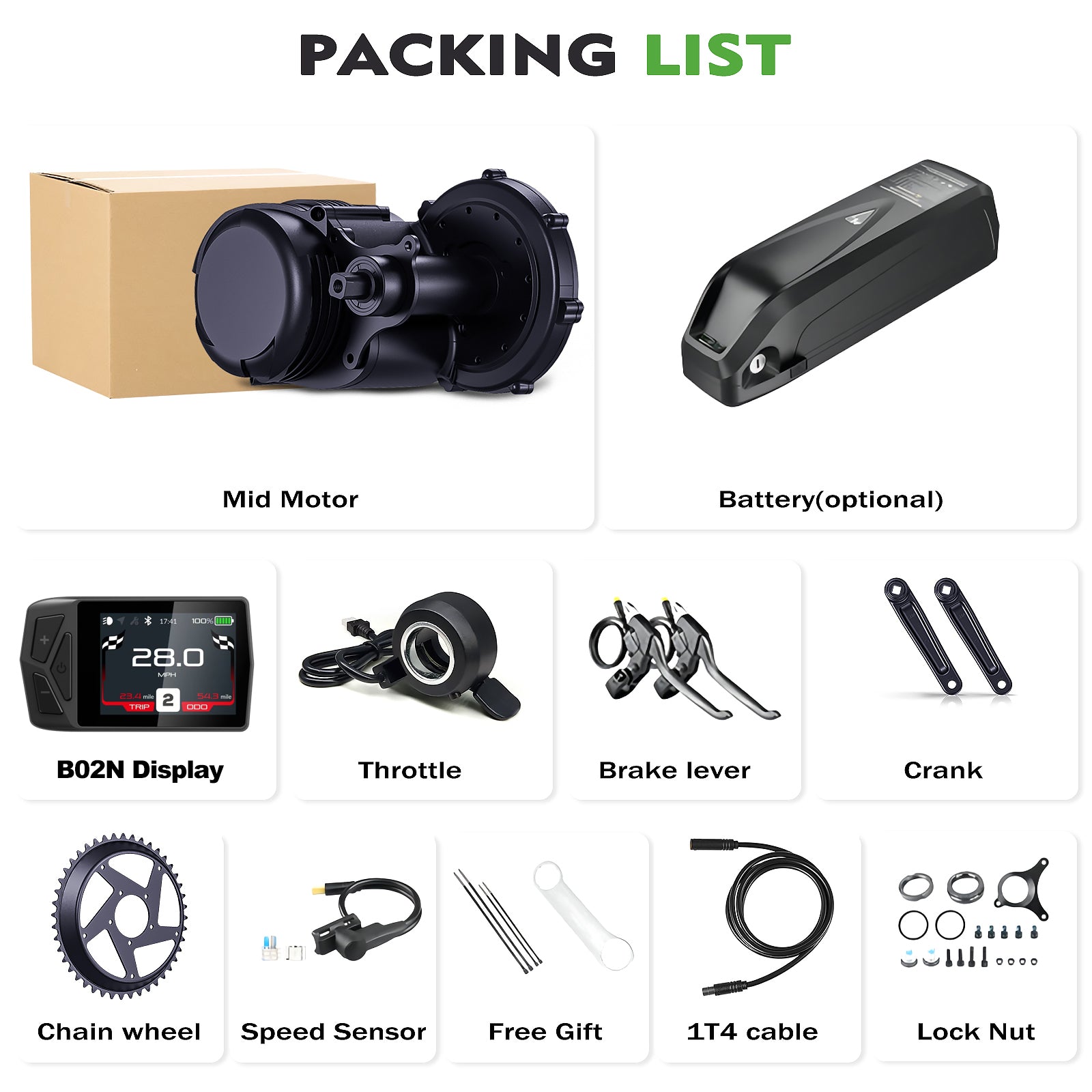 TONGSHENG TSDZ8 750W Mid-Drive Ebike Conversion Kit - Powallon