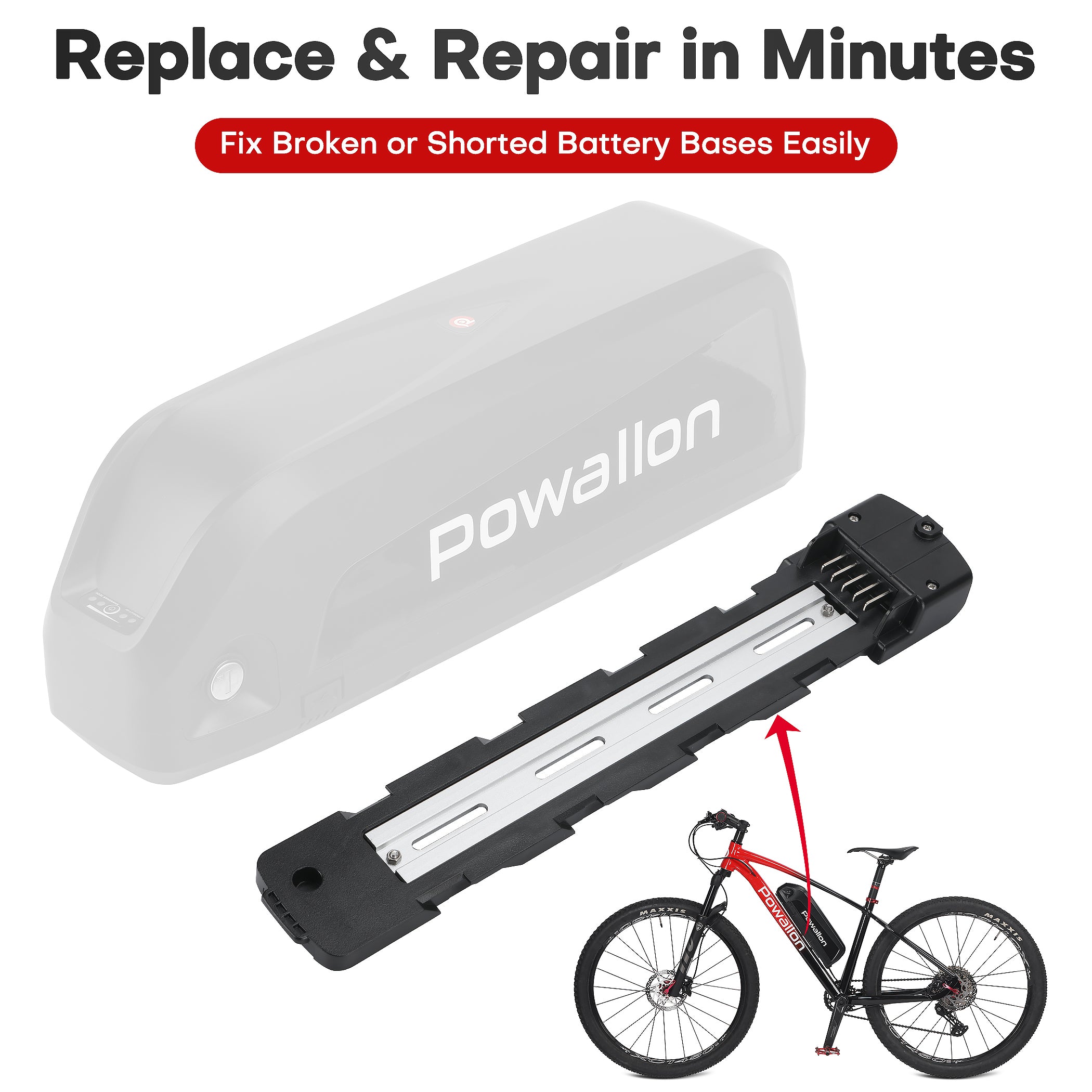 Polly YINGWU Battery Base Installed on eBike Frame for Quick Repair or Replacement